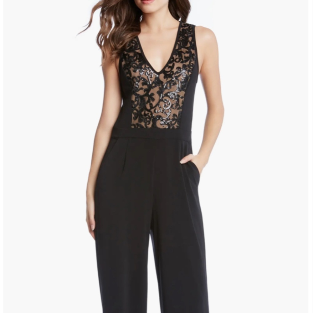 Sequin inset Jumpsuit karen Kane